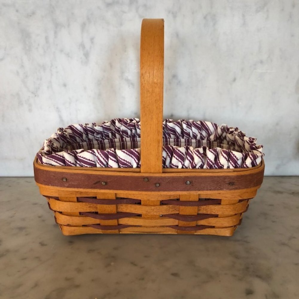 LONGABERGER 1997 Purple Sweetheart Basket Combo Vintage